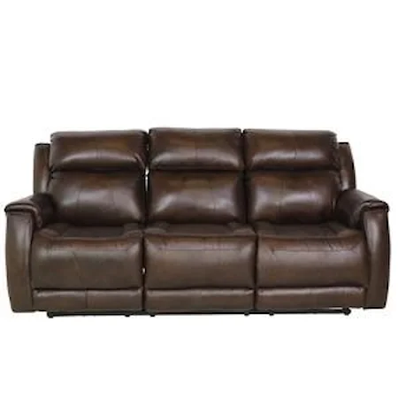 Casual Power Double Reclining Sofa with Power Headrests